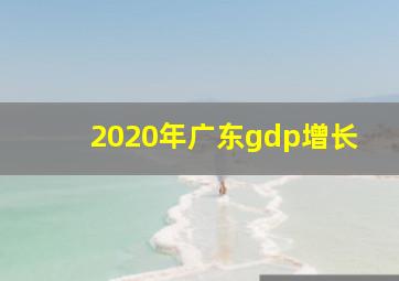 2020年广东gdp增长