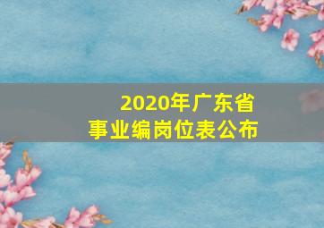 2020年广东省事业编岗位表公布