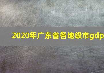 2020年广东省各地级市gdp