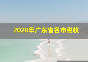 2020年广东省各市税收