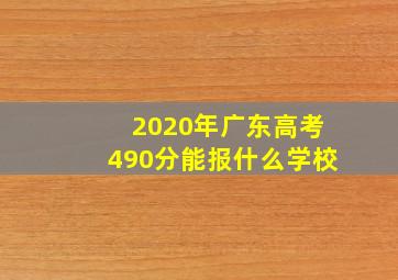 2020年广东高考490分能报什么学校