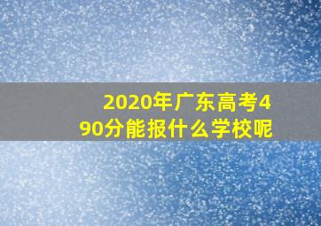 2020年广东高考490分能报什么学校呢