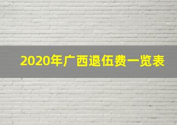 2020年广西退伍费一览表