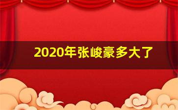 2020年张峻豪多大了