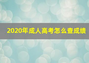 2020年成人高考怎么查成绩