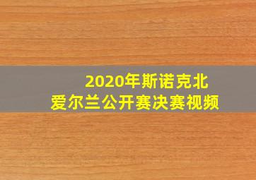 2020年斯诺克北爱尔兰公开赛决赛视频