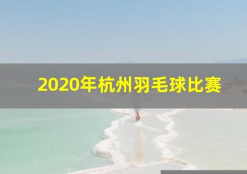 2020年杭州羽毛球比赛