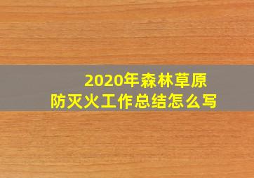 2020年森林草原防灭火工作总结怎么写