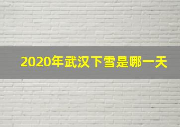 2020年武汉下雪是哪一天