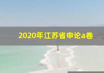 2020年江苏省申论a卷