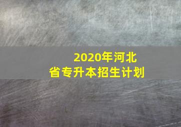 2020年河北省专升本招生计划