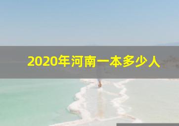 2020年河南一本多少人