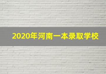 2020年河南一本录取学校