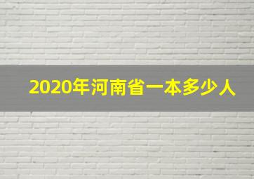 2020年河南省一本多少人