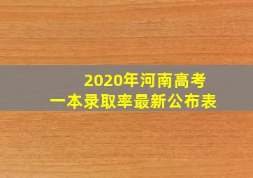 2020年河南高考一本录取率最新公布表