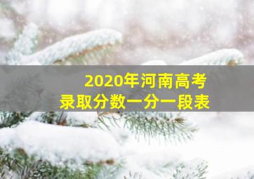 2020年河南高考录取分数一分一段表