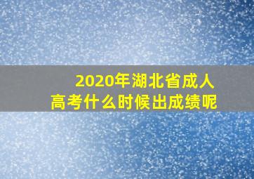 2020年湖北省成人高考什么时候出成绩呢