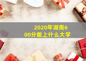 2020年湖南600分能上什么大学