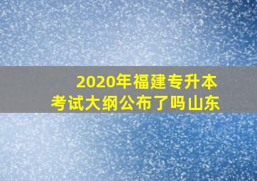 2020年福建专升本考试大纲公布了吗山东