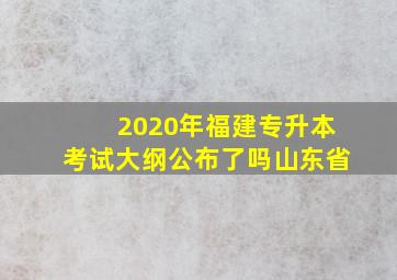 2020年福建专升本考试大纲公布了吗山东省