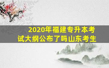 2020年福建专升本考试大纲公布了吗山东考生