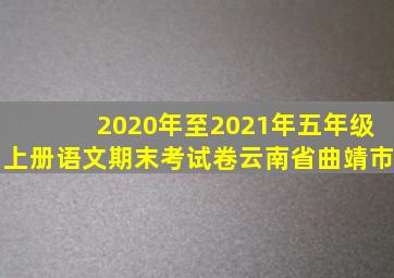 2020年至2021年五年级上册语文期末考试卷云南省曲靖市