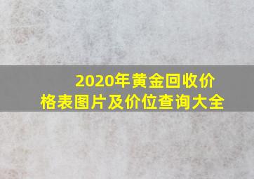 2020年黄金回收价格表图片及价位查询大全