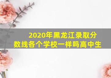 2020年黑龙江录取分数线各个学校一样吗高中生