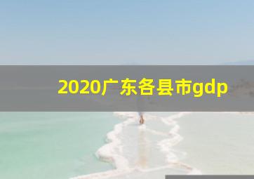 2020广东各县市gdp