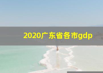 2020广东省各市gdp