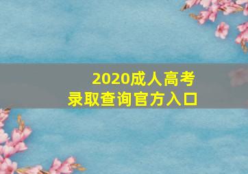 2020成人高考录取查询官方入口