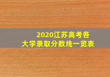 2020江苏高考各大学录取分数线一览表