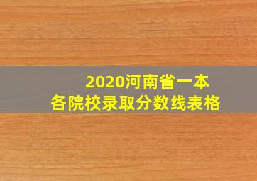 2020河南省一本各院校录取分数线表格