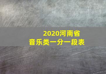 2020河南省音乐类一分一段表