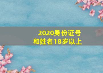 2020身份证号和姓名18岁以上