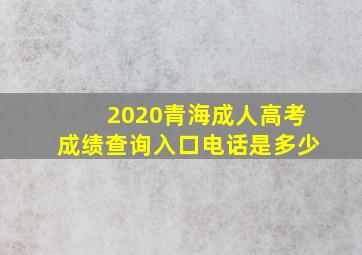 2020青海成人高考成绩查询入口电话是多少