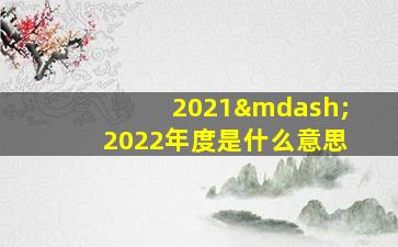 2021—2022年度是什么意思