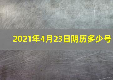 2021年4月23日阴历多少号