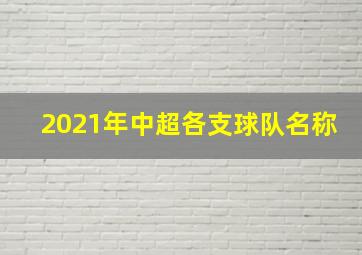 2021年中超各支球队名称