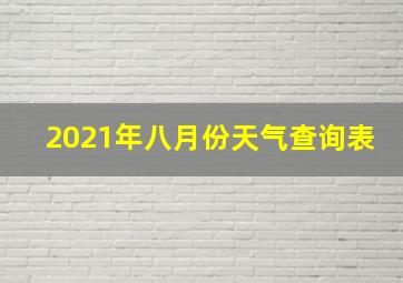 2021年八月份天气查询表