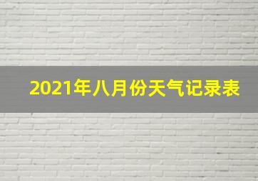 2021年八月份天气记录表