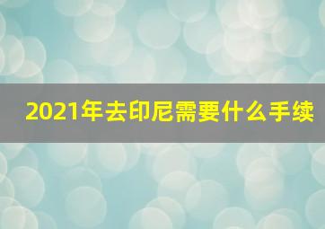 2021年去印尼需要什么手续