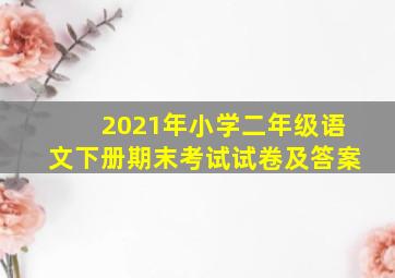 2021年小学二年级语文下册期末考试试卷及答案