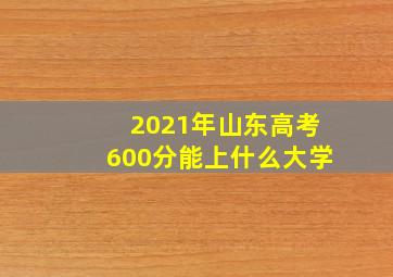 2021年山东高考600分能上什么大学