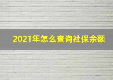 2021年怎么查询社保余额