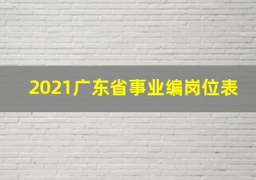 2021广东省事业编岗位表