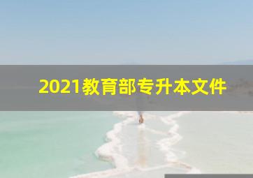 2021教育部专升本文件