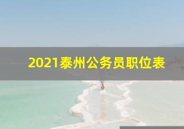 2021泰州公务员职位表