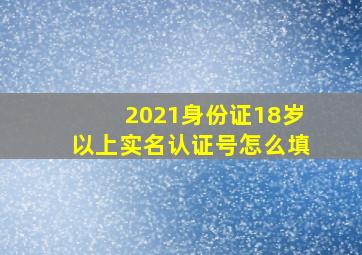 2021身份证18岁以上实名认证号怎么填