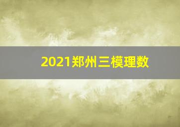 2021郑州三模理数